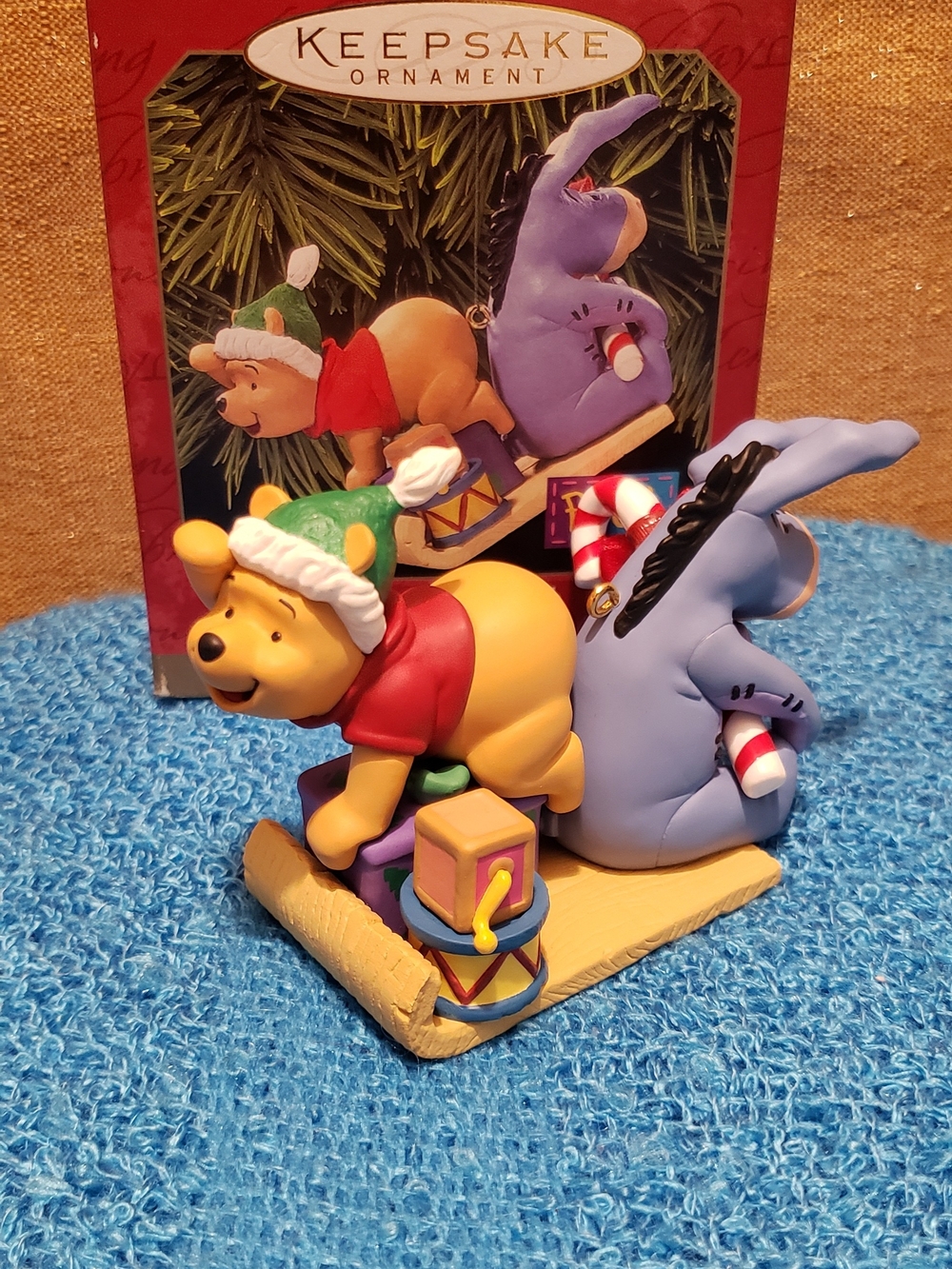 Winnie the Pooh Holiday Sled Ornament - Yellow/Red/Green/Blue
